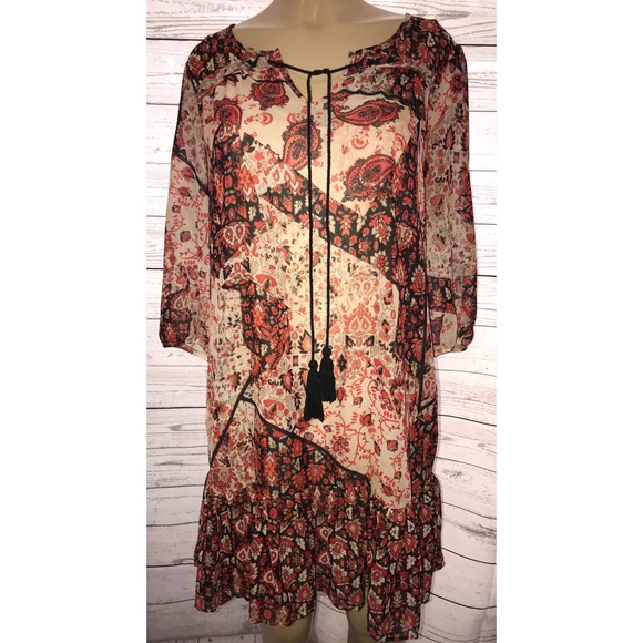 Boho Goblincore Forestcore Paisley Lagenlook Dress - Picture 8 of 8